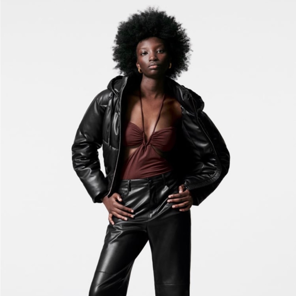 Zara Faux Leather Puffer Jackets (Sizes Small and Medium)